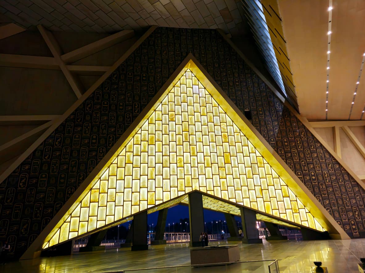 The Front Door of the Grand Egyptian Museum, at Night The Front Door of the Grand Egyptian Museum, at Night